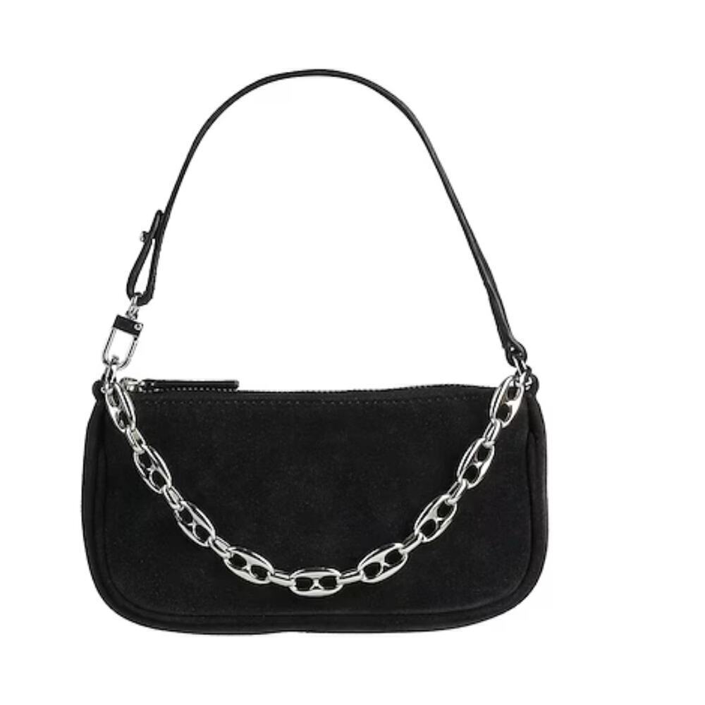 BY FAR Mini Rachel Bag in Black Suede - New Without Tag